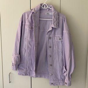 Available - Zara Oversized Purple Jean Jacket